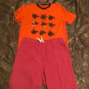 Boys matching shirt and shorts